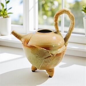 Handmade Ceramic Teapot – Rustic Glazed Pottery, Unique Artisan Design